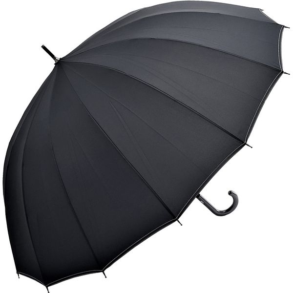 共栄工業 65cm 16本骨 ジャンプ傘 黒 10088 1セット（6本）（直送品）