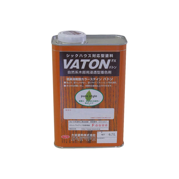 【安全で低臭な塗料】大谷塗料 VATON-FX（バトン） アイアンレッド 0.7L 1個（直送品）