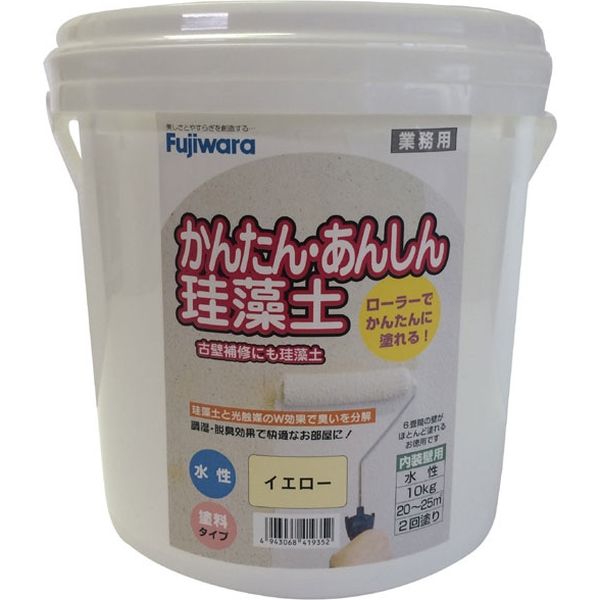 フジワラ化学 簡単安心珪藻土10kg ポリ缶 イエロー 209596 1缶（直送品）