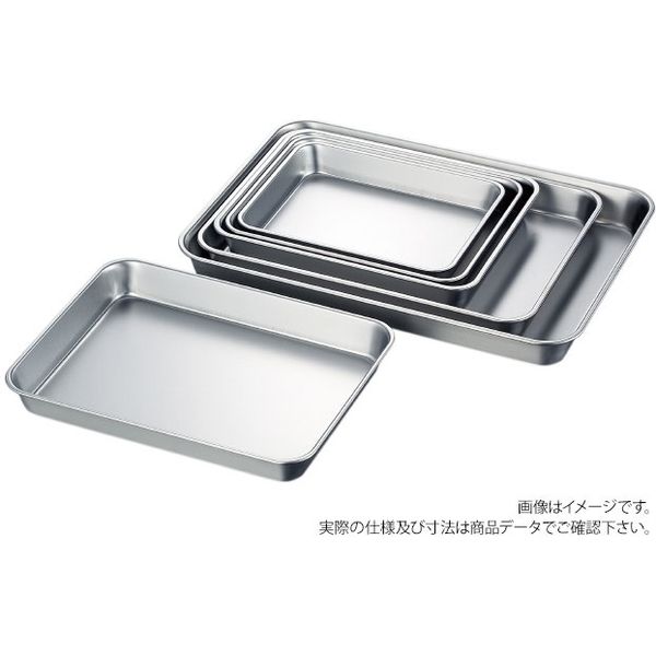 ＡＧ１８ー８浅型角バットツヤ消　Ｎｏ．４仕上１８枚取　1枚 33818　赤川器物製作所（直送品）