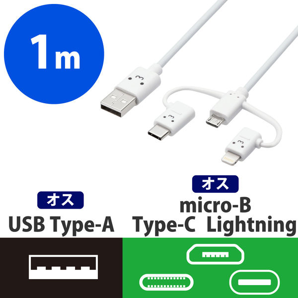 Type-c USB ケーブル Micro iPhone 3in1 540度 回転 タイプc 充電ケーブル マグネット l型 スマホ 携帯 高速充電