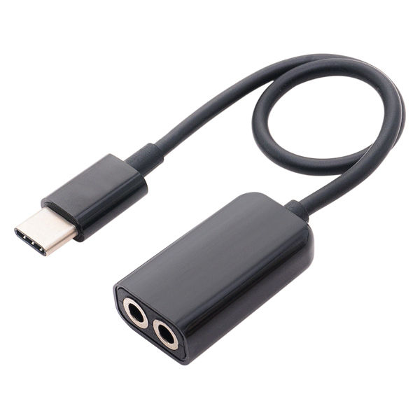 変換ケーブル USB Type-C[オス]‐[メス]3極ミニプラグ×2 ヘッドセット用 SAD-CE02 1個 ミヨシ - アスクル