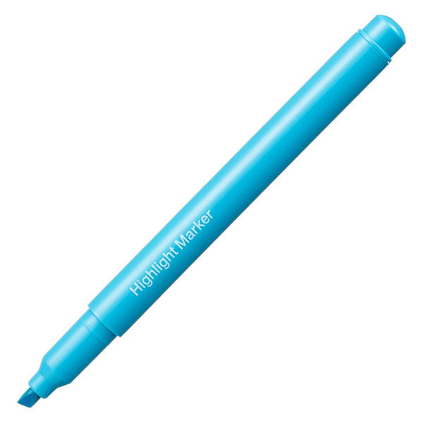 アスクル 蛍光ペン 蛍光マーカー シングルタイプ ブルー 1セット（50本：10本入×5箱）  オリジナル