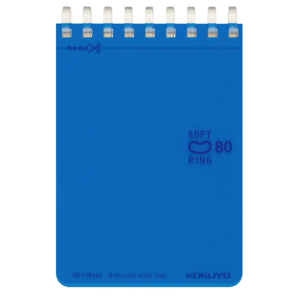 コクヨ（KOKUYO） ソフトリングノート（ドット入り罫線） A7 80枚 ブルー メ-SV378BT-B １冊 64321738