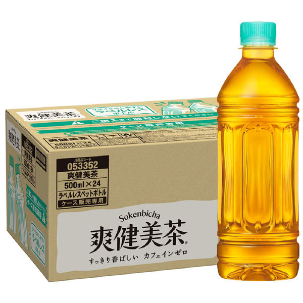 【ブレンド茶】ノンカフェイン　爽健美茶 ラベルレス 500ml 1箱（24本入）