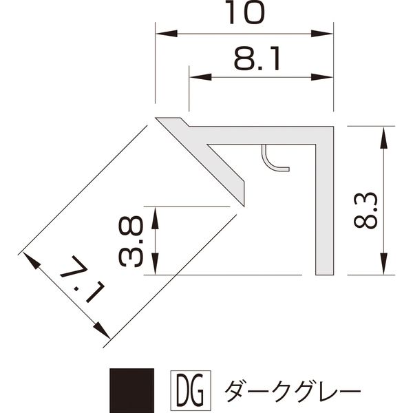 【建築資材・浴室用床シート】フクビ化学工業 樹脂化粧パネル アルパレージ用入隅 DG AE2DG 1セット（20本入）（直送品）