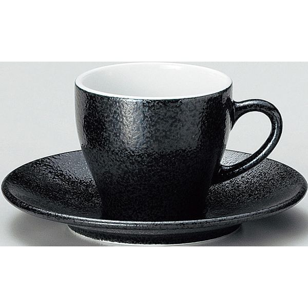 金正陶器 ユーラシア コーヒー碗 黒御影＆受皿 黒御影(6客セット） 9-93-17 6客入り（直送品）