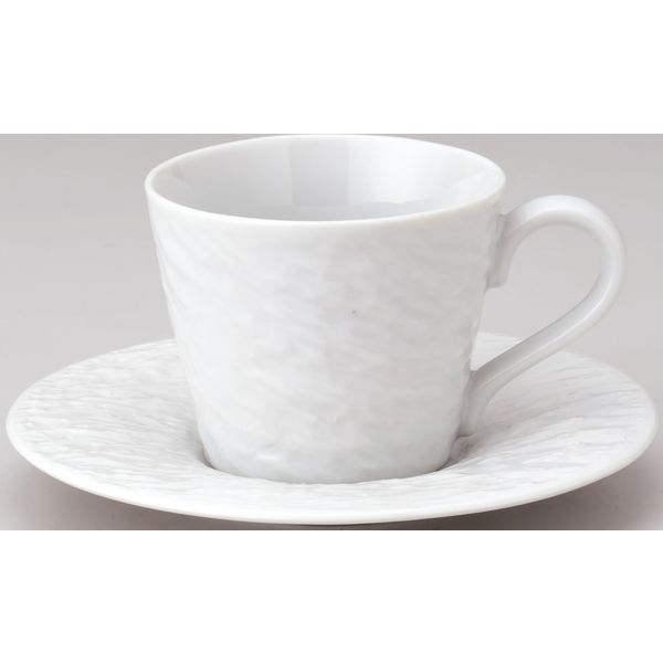 金正陶器 ペトラ 白 コーヒー碗＆受皿(6客セット） 9-94-3 6客入り（直送品）