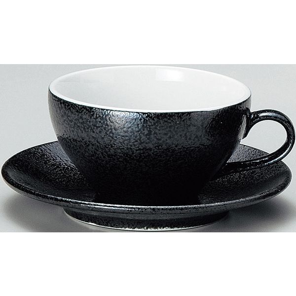 金正陶器 ユーラシア スープ碗 黒御影＆受皿 黒御影(6客セット） 9-99-3 6客入り（直送品）