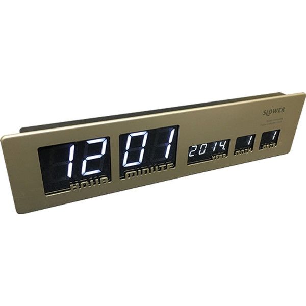 TRI SLOWER LED CLOCK 置き掛け兼用 電波時計 Ascari(アスカリ)　ゴールド SLW016 1個（直送品）