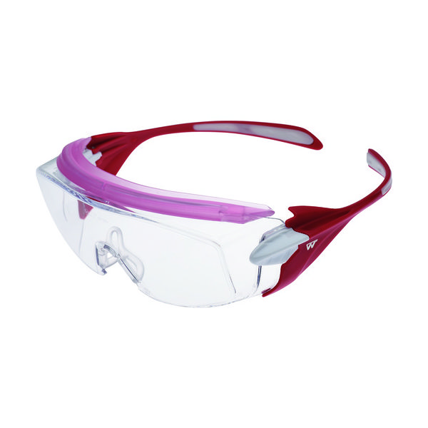 ミドリ安全 小顔用タイプ保護メガネ オーバーグラス VSー303F ピンク VS-303F-PK 1個 114-2104（直送品）