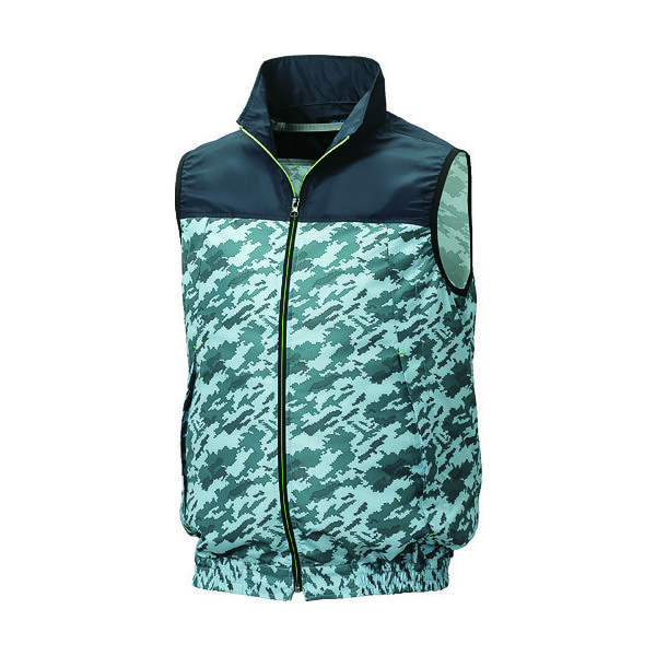 空調服 ポリエステル製カジュアル空調ベストウェアのみネイビー×ネイビーカモ3L KU92020-C03-S5 1着 206-5365（直送品）