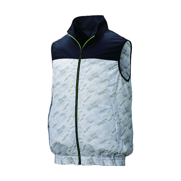 空調服 ポリエステル製カジュアル空調ベストウェアのみネイビー×薄グレーカモLL KU92020-C16-S4 1着 215-7391（直送品）