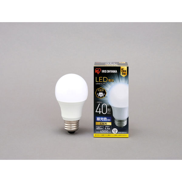 アイリスオーヤマ LED電球 E26 広配光 昼光色 40形(485lm) LDA4DーGー4T6 LDA4D-G-4T6 1個（直送品）