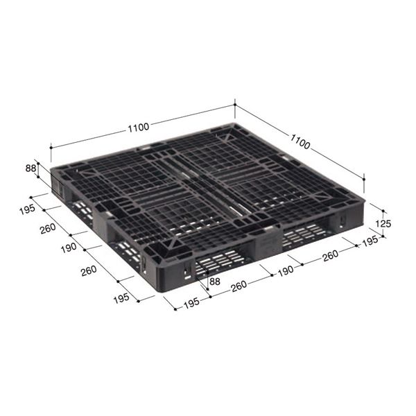 日本プラパレット パレット EXA-1111-125H EXA1111-125H 1枚（直送品）