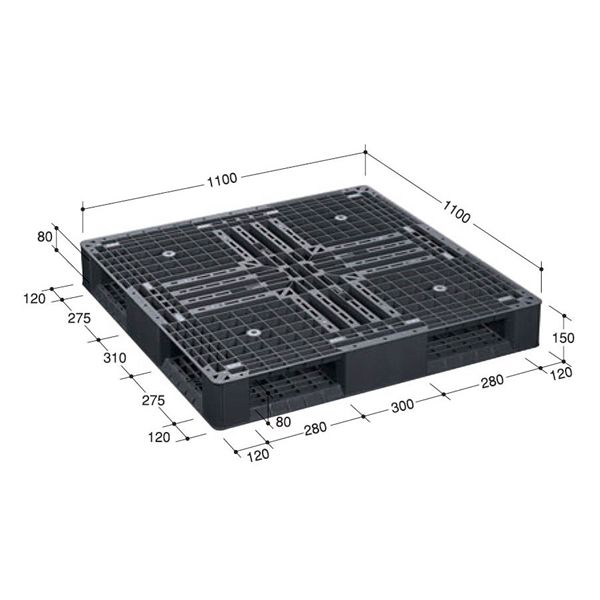 日本プラパレット パレット LM-1111-RR LM1111RR 1枚（直送品） - アスクル