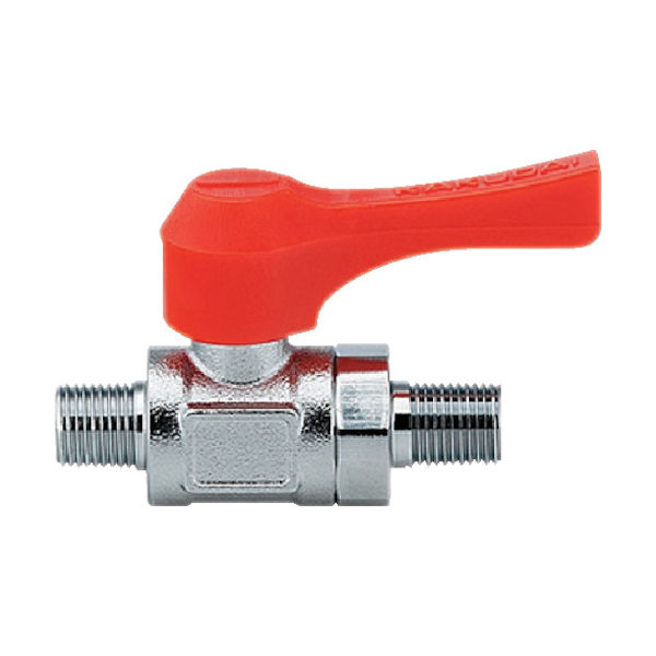 カクダイ KAKUDAI ミニチュアボールバルブ 呼び径(A)R1/4 全長50.4 オレンジ 651-901-6 1個 477-6801（直送品）