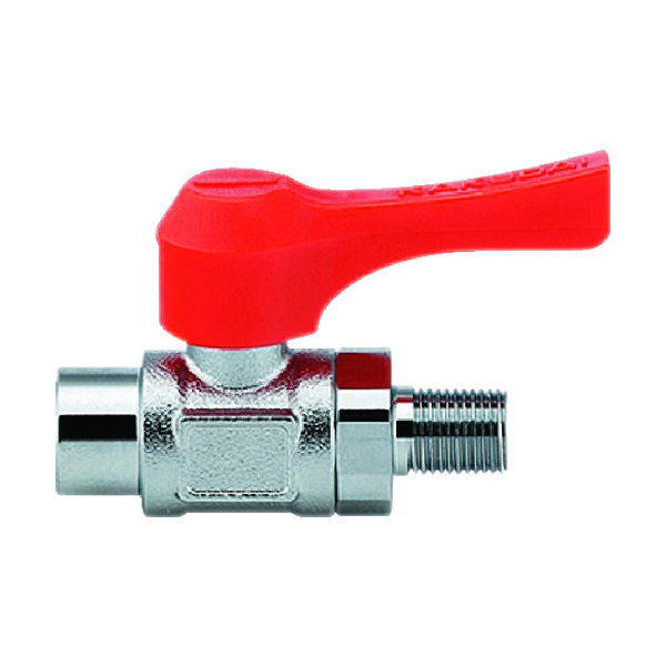 カクダイ KAKUDAI ミニチュアボールバルブ 呼び径(A)Rc1/8 全長49.4 オレンジ 651-903-3 1個 477-6828（直送品）