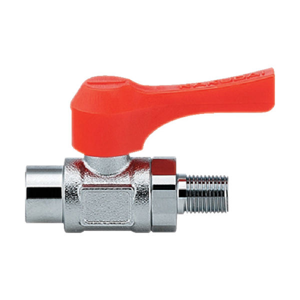 カクダイ KAKUDAI ミニチュアボールバルブ 呼び径(A)Rc1/4 全長49.4 オレンジ 651-903-6 1個 477-6836（直送品）