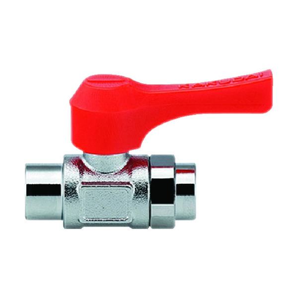 カクダイ KAKUDAI ミニチュアボールバルブ 呼び径(A)Rc1/8 全長43.4 オレンジ 651-904-3 1個 477-6852（直送品）