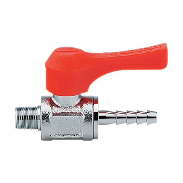 カクダイ KAKUDAI ミニチュアボールバルブ 呼び径(A)R1/4 全長59.4 オレンジ 651-905-1/4X8.0 1個（直送品）