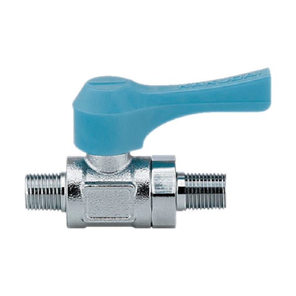 カクダイ KAKUDAI ミニチュアボールバルブ 呼び径(A)R1/4 全長50.4 ブルー 651-801-6 1個 477-6640（直送品）