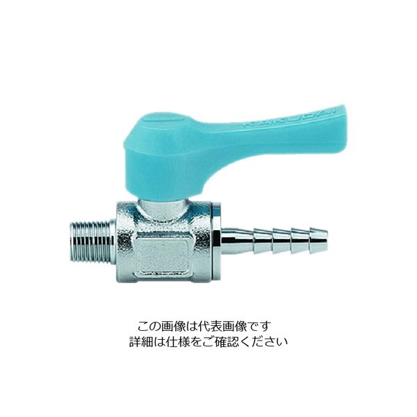 カクダイ KAKUDAI ミニチュアボールバルブ 呼び径(A)R1/8 全長57.4 ブルー 651-805-1/8X6.0 1個（直送品）