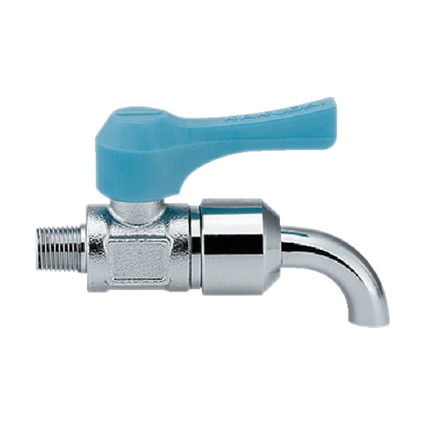 カクダイ KAKUDAI ミニチュアボールバルブ 呼び径(A)R3/8 全長69.0 ブルー 651-807-10 1個 477-6755（直送品）