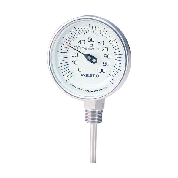 佐藤計量器製作所 佐藤 バイメタル温度計BMーS型 BM-S-90S-1 1個 168-9151（直送品）