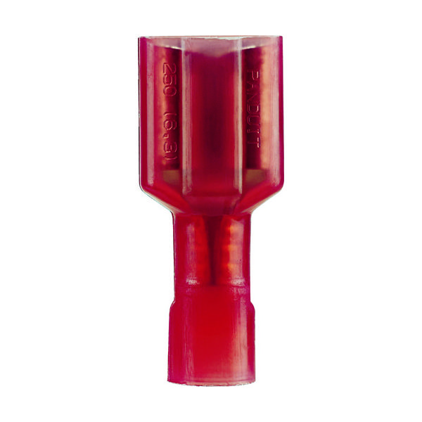 パンドウイット 圧着端子 差込型完全絶縁 メス型 AWG22~18 赤 (100個入) DNF18-250FIB-C 1袋(100個)（直送品）