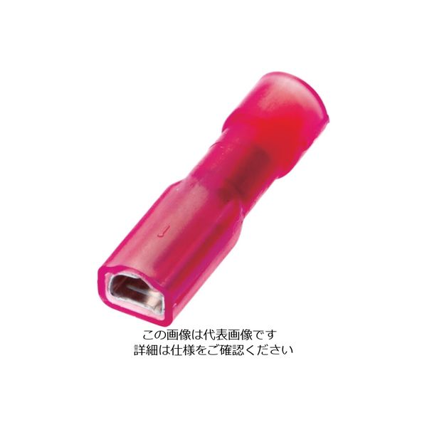 パンドウイット 圧着端子 差込型完全絶縁 メス型 AWG22~18 赤 (100個入) DNF18-187FIB-C 1袋(100個)（直送品）