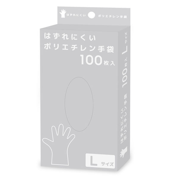 サンリビング　はずれにくいポリエチレン手袋（TPE）Lサイズ　1箱（100枚入）（使い捨て手袋）