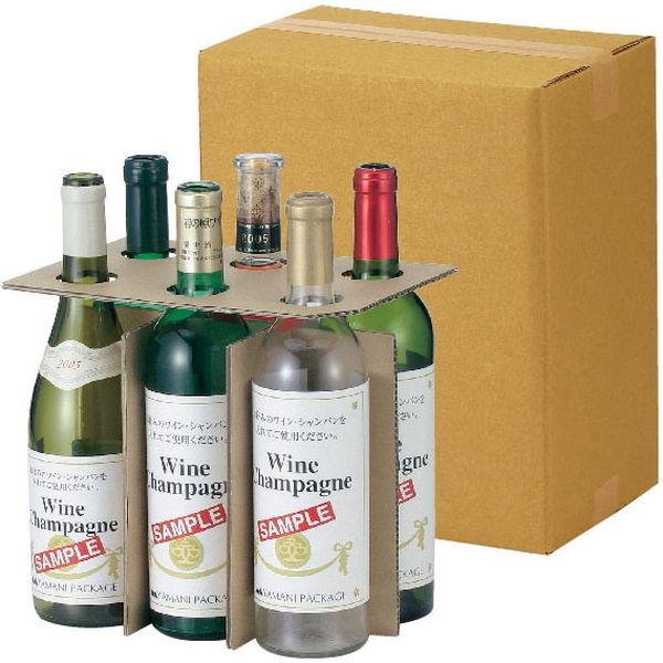 ヤマニパッケージ ７２０ｍｌ細瓶６本　お値打ち宅配箱 K-1288 １ケース（25枚：本体10枚結束）（直送品）
