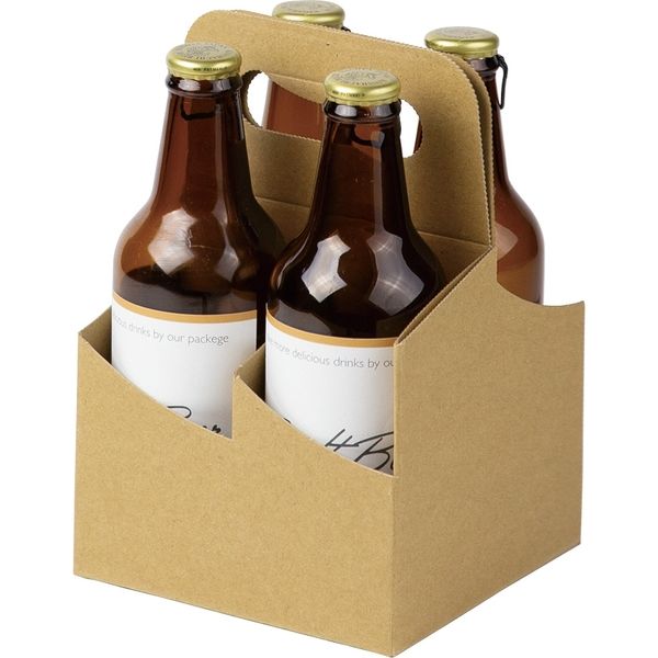 ヤマニパッケージ クラフトビール手提げ　４本 K-1382 １ケース（100枚：25枚結束胴巻包装）（直送品）