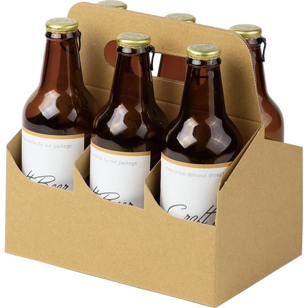 ヤマニパッケージ クラフトビール手提げ　６本 K-1383 １ケース（100枚：25枚結束胴巻包装）（直送品）