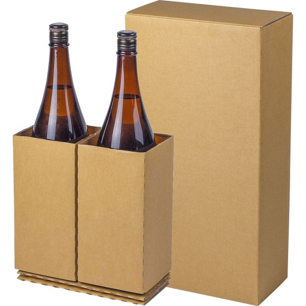 ヤマニパッケージ 一升瓶２本　宅配箱（８０サイズ） K-1499 １ケース（50枚：各10枚結束）（直送品）