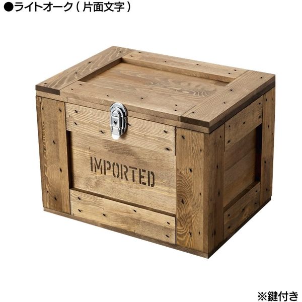 ダンデライオン 鍵付収納BOX ライトオーク (片面文字あり） 119-50005