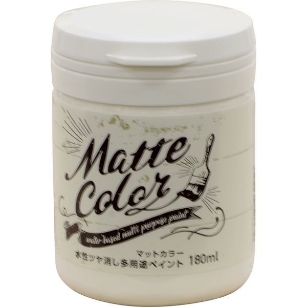 アサヒペン 水性多用途ペイント マットカラー 180ML スノーホワイト AP9018573 1個（直送品）