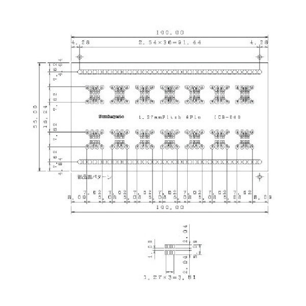 サンハヤト シール基板 55×100mm 穴径0.9φ ICB060 1枚 816-3094（直送品）