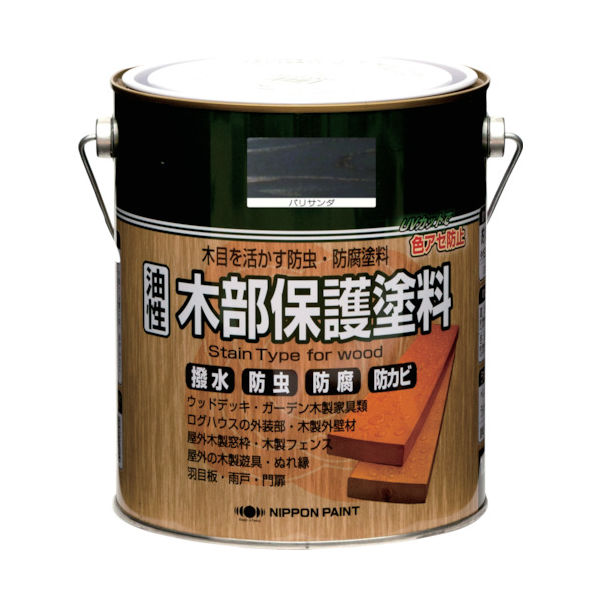ニッぺ 油性木部保護塗料 1.6L パリサンダ HYM007ー 1.6 4976124519666 1缶(1600mL)（直送品）