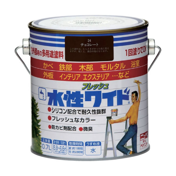 ニッペホームプロダクツ ニッぺ 水性フレッシュワイド 0.7L チョコレート HTA109ー0.7 4976124024917 1缶（直送品）