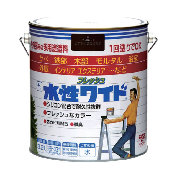 ニッペホームプロダクツ ニッぺ 水性フレッシュワイド 3.2L チョコレート HTA109ー3.2 4976124024931 1缶（直送品）