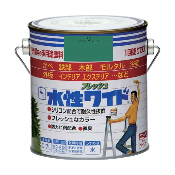 ニッペホームプロダクツ ニッぺ 水性フレッシュワイド 0.7L ミントグリーン HTA122ー0.7 4976124026218 1缶（直送品）