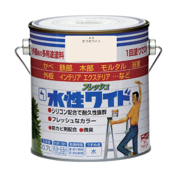 ニッペホームプロダクツ ニッぺ 水性フレッシュワイド 0.7L オフホワイト HTA125ー0.7 4976124026515 1缶（直送品）