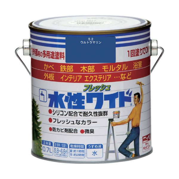 ニッペホームプロダクツ ニッぺ 水性フレッシュワイド 0.7L ウルトラマリン HTA132ー0.7 4976124027215 1缶（直送品）