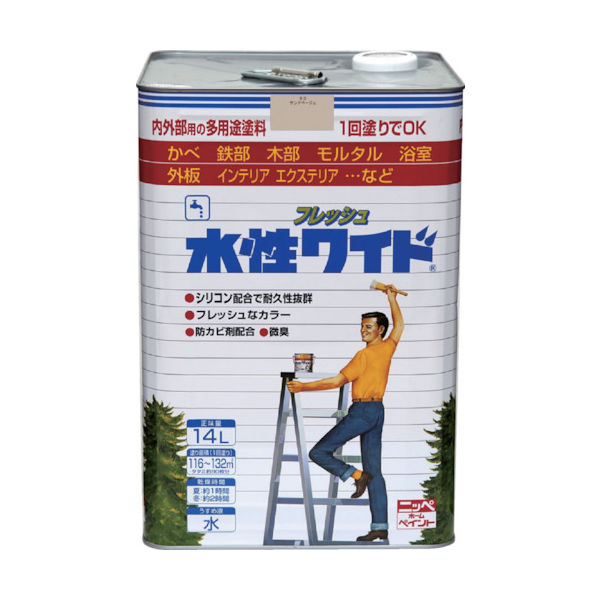 ニッペホームプロダクツ ニッぺ 水性フレッシュワイド 14L サンドベージュ HTA140ー14 4976124028052 1缶（直送品）