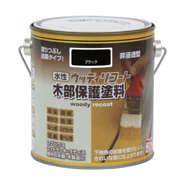 ニッペホームプロダクツ ニッぺ 水性ウッディリコート 0.7L ブラック 300N007ー0.7 4976124548963 1缶（直送品）