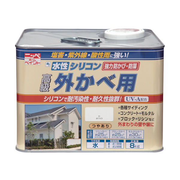 ニッペホームプロダクツ ニッぺ 水性シリコン外かべ用 8kg タイルベージュ HWB105ー8 4976124145506 1缶（直送品）