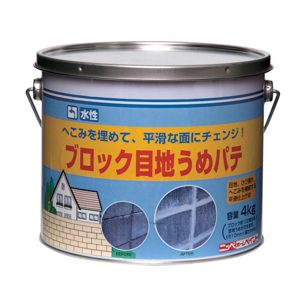 ニッペホームプロダクツ ニッぺ 水性ブロック目地うめパテ 4kg ホワイト HPR009ー4 4976124400407 1缶(4000g)（直送品）