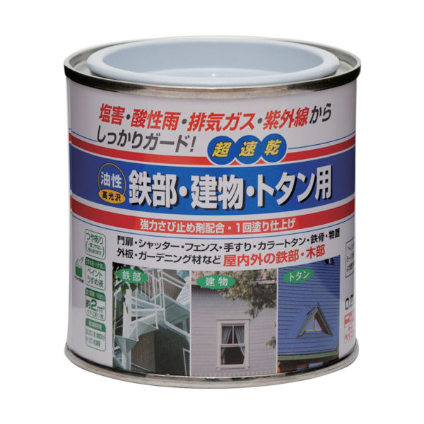 ニッぺ 油性鉄部・建物・トタン用 0.2L カントリーグリーン HUB124ー0.2 4976124217418 1缶（直送品）